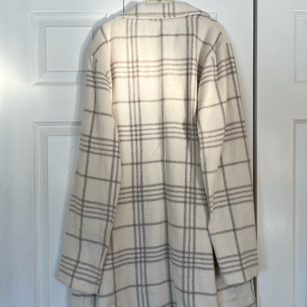 Thread & Supply Plaid OverCoat in Cream, Gray - Picture 7 of 9